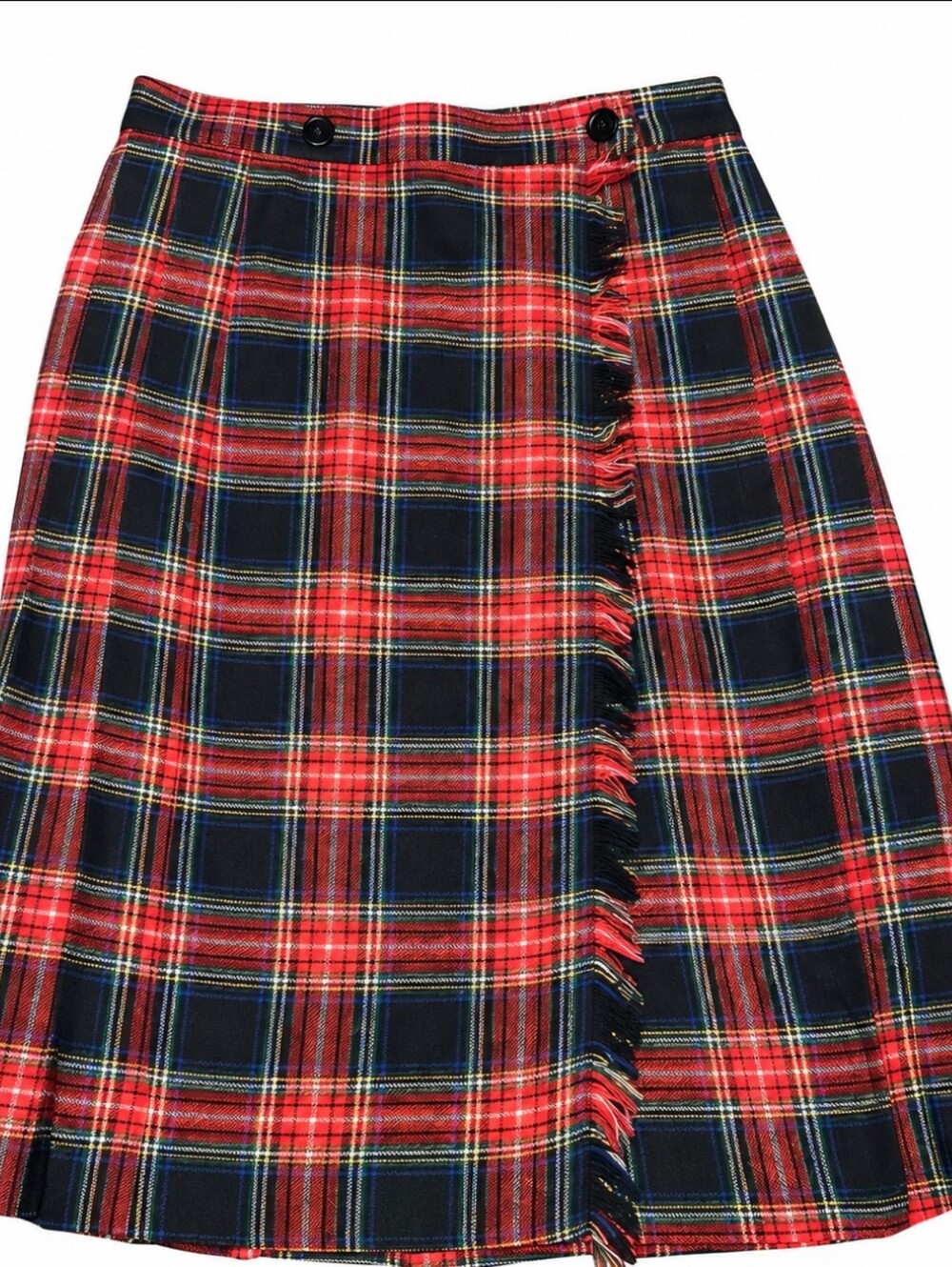 Juniors Size 11 Red and Black Plaid Pleated Skirt